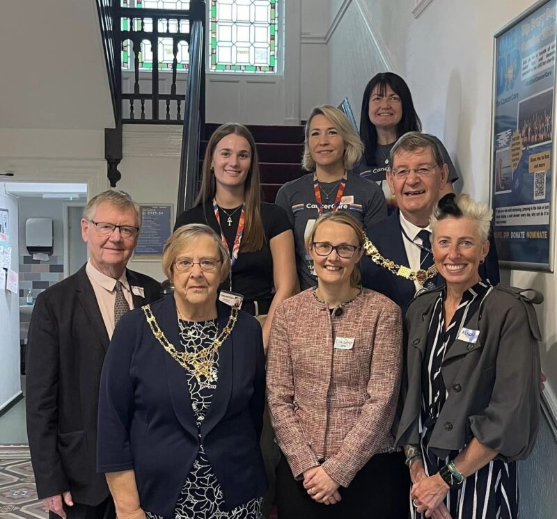 Cat with the CancerCare team and the Mayor and Mayoress of Lancaster 