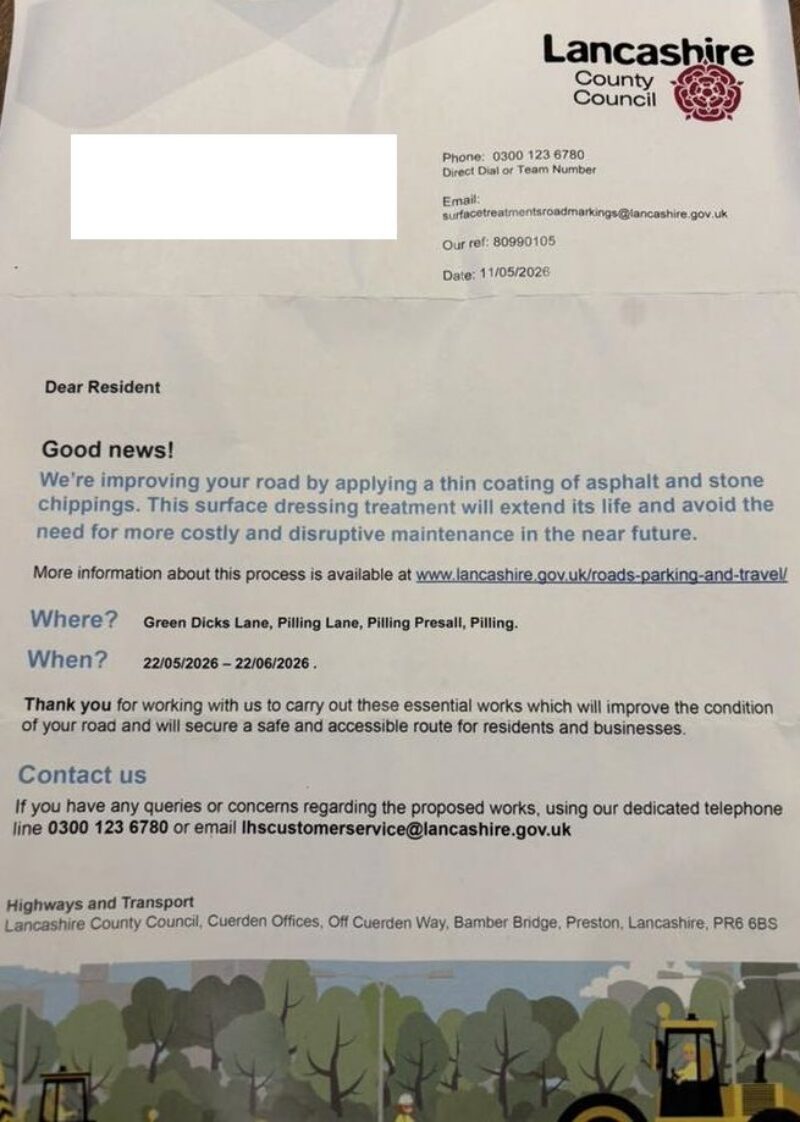 Residents told works start on 22nd May